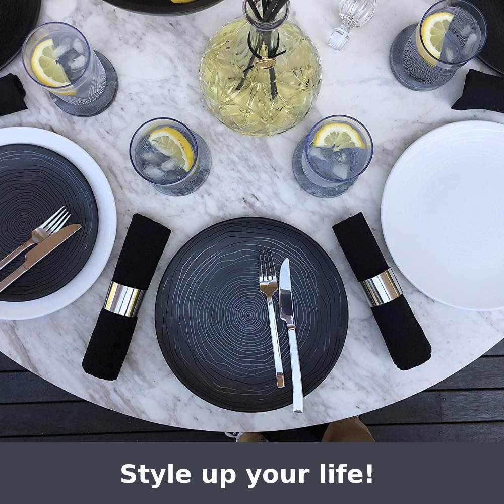 Reusable Plastic Dinnerware Set (Organica Black): image 3