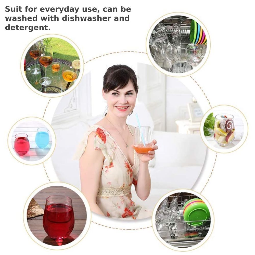 Plastic Stemless Wine Glass: image 5